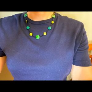 New Artistry Handcrafted Authentic Jade Stone Beaded Necklace Turquoise Teal